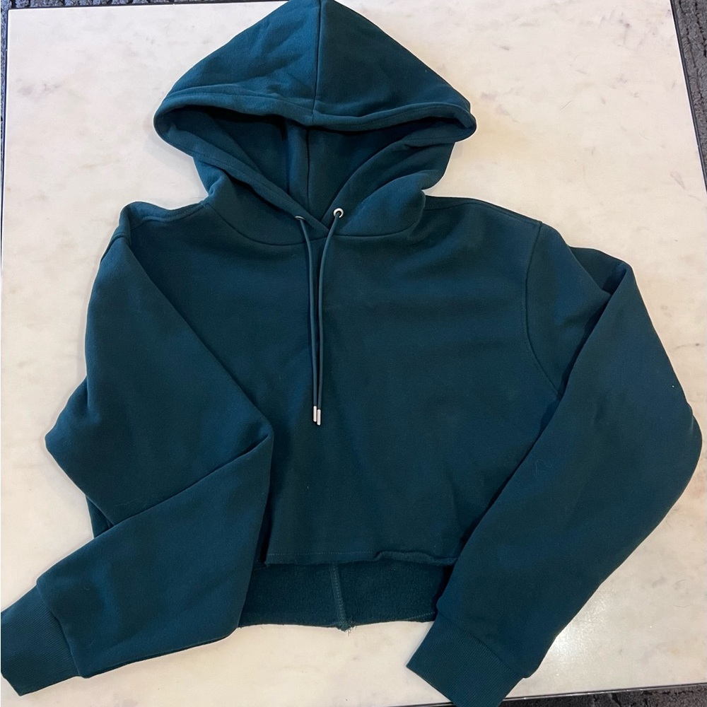 Green Crop Hoodie